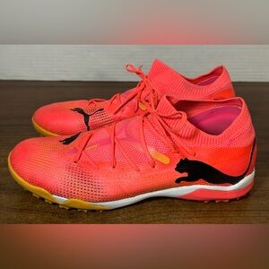 PUMA Men Future 7 Match TT Cleats Soccer Orange Futsal Run Shoes Size 8.5